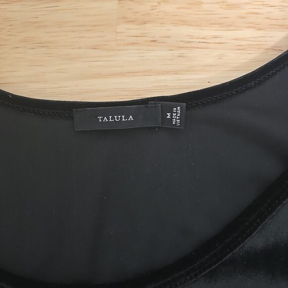 TALULA‎ Black Velvet Dress Womens Medium Party Elegant Classy Boho Flirty - Picture 3 of 9